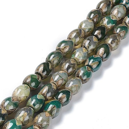 Tibetan Style dZi Beads Strands TDZI-E005-01M-1