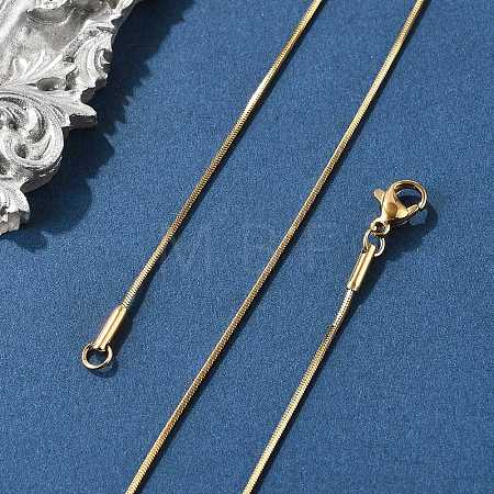 Ion Plating(IP) 304 Stainless Steel Snake Chains Necklaces LS-STAS-F094-24G-1