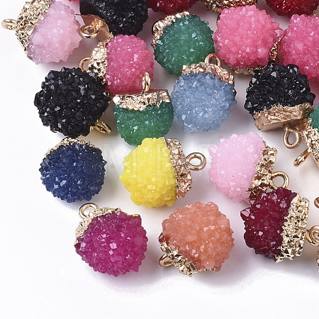 Druzy Resin Pendants RESI-S383-013-1