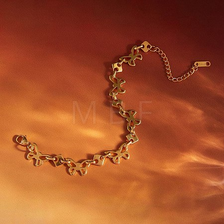 304 Stainless Steel Link Chain Bracelets for Women BJEW-G788-01G-1