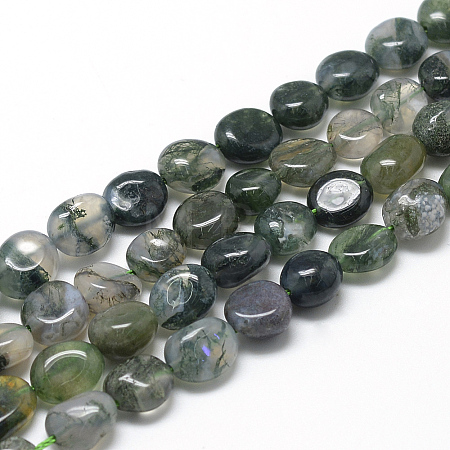 Natural Moss Agate Beads Strands X-G-R445-8x10-01-1
