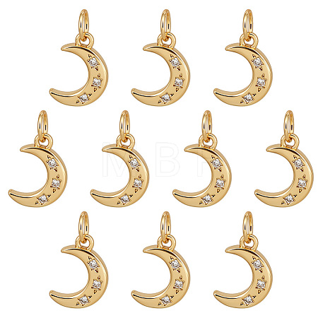 10Pcs Brass Charms KK-BC0015-66A-1