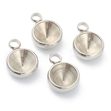 Non-Tarnish 202 Stainless Steel Pendant Rhinestone Settings X-STAS-F266-24P-1