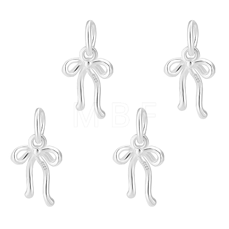 4Pcs 925 Sterling Silver Bowknot Charms STER-PH0003-40-1