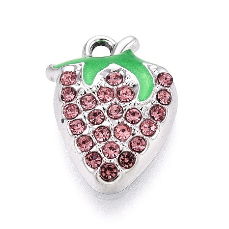 Alloy Rhinestone and Enamel Pendants PALLOY-T092-42P-03-1