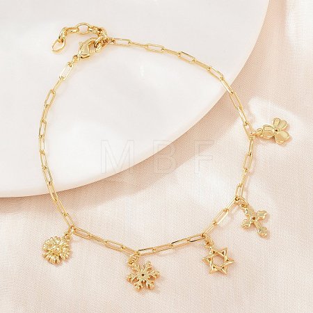 Brass Charm Bracelets BJEW-F545-01D-G-1