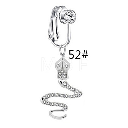 Zinc Alloy Pave Clear Cubic Zirconia Clip on Belly Rings FS-WGD716D-04-1-1