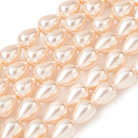 Electroplate Opaque Glass Imitation Pearl Beads Strands EGLA-H113-09B-02-1