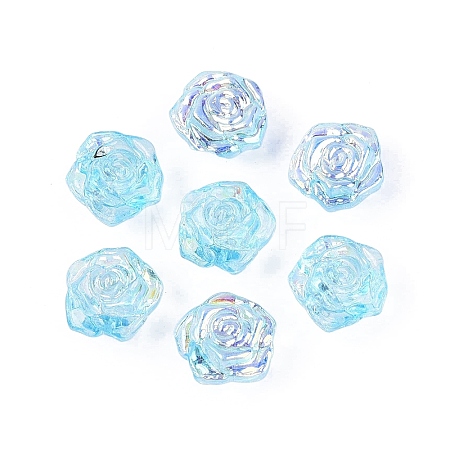 Electroplate Transparent Glass Beads Strands EGLA-N056-02A-08-1