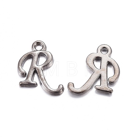 Gunmetal Plated Alloy Letter Pendants LS-PALLOY-J718-01B-R-1