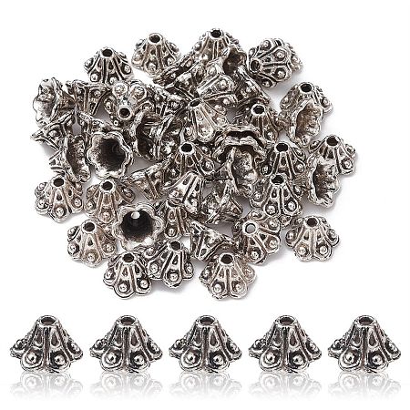 Tibetan Style Alloy Flower Bell Filigree Bead Caps PALLOY-YW0001-79-1