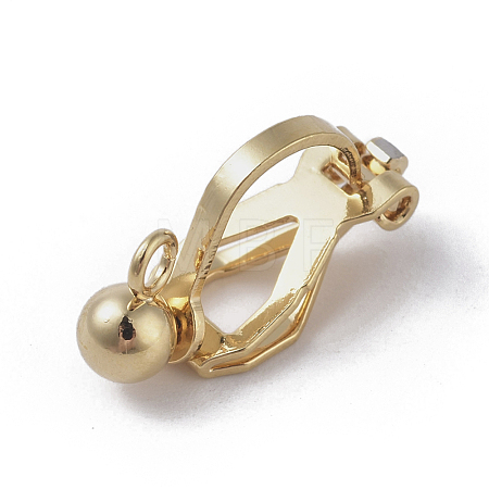 Brass Clip-on Earring Findings. with Loop KK-WH0033-64G-1