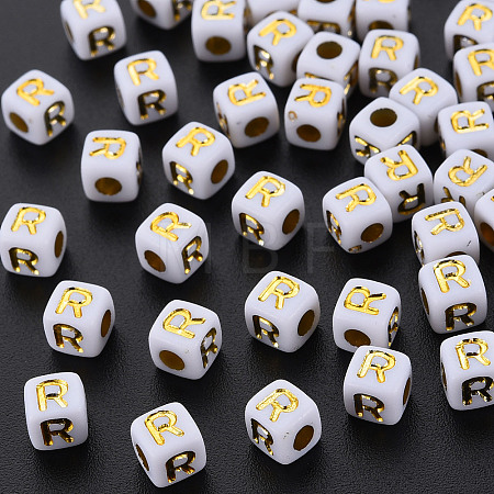 Opaque White Acrylic Beads X-MACR-Q242-010R-1
