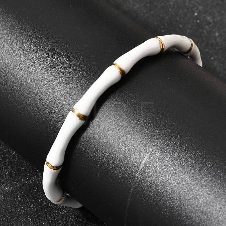 304 Stainless Steel Enamel Cuff Bangles for Women BJEW-Z166-03G-1