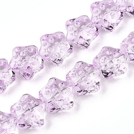 Transparency Glass Beads Strands GLAA-T023-12F-1