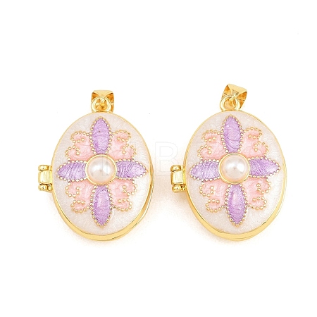 Brass Locket Pendants KK-D232-11G-01-1