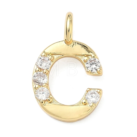 Brass Micro Pave Clear Cubic Zirconia Pendants KK-I476-01G-C-1