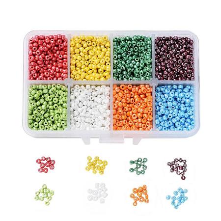 1 Box 8/0 Glass Seed Beads Round  Loose Spacer Beads SEED-X0050-3mm-04-1