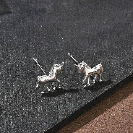 Brass Stud Earrings EJEW-F403-07P-1