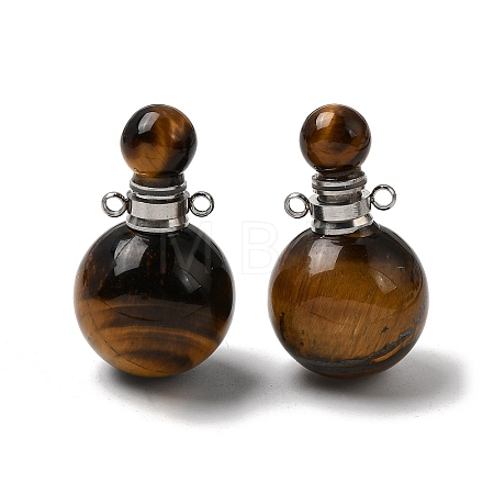 Natural Tiger Eye Perfume Bottle Pendants GG-CBA7610-02P-05-1