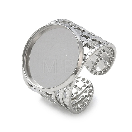 304 Stainless Steel Cuff Ring Components SA-CBA37BC-15E-P-1