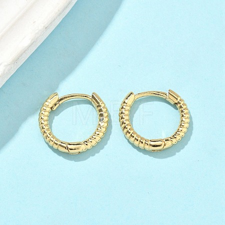 Textured Brass Hoop Earrings EJEW-A132-13G-1