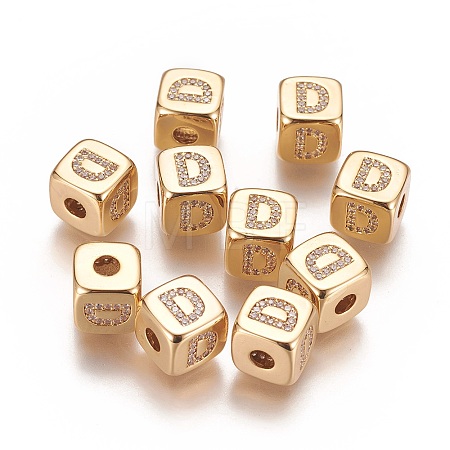 Brass Micro Pave Cubic Zirconia Beads LS-KK-K238-16G-D-1