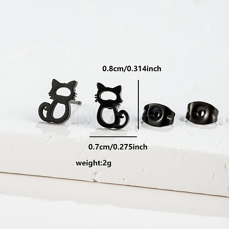 201 Stainless Steel Stud Earrings FS-WGB18B1-04-1