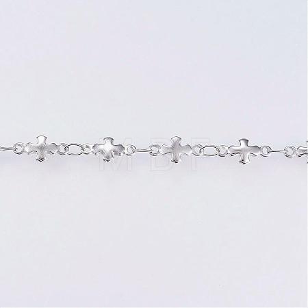 Tarnish Resistant Handmade 304 Stainless Steel Bar Link Chains STAS-G038-24P-1