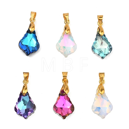 AB Color Plated Electroplate Glass Pendants PALLOY-JF05303-02-1