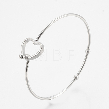 Tarnish Resistant 304 Stainless Steel Bangles STAS-N084-03-1