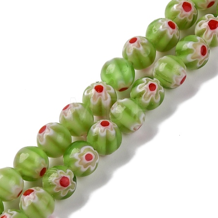 Handmade Millefiori Lampwork Beads Strands LAMP-G164-02D-1