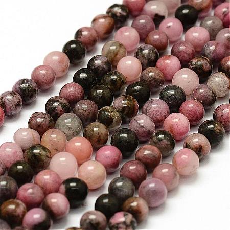 Natural Rhodonite Beads Strands G-F364-01-8mm-1