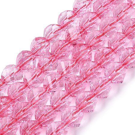 Crackle Transparent Glass Beads Strands GLAA-N068-02A-08-1