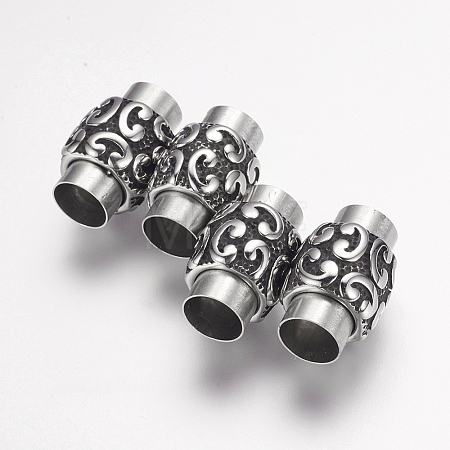 304 Stainless Steel Magnetic Clasps with Glue-in Ends X-STAS-F124-05AS-1
