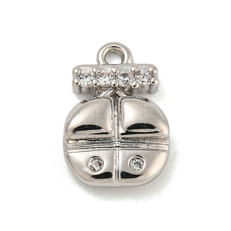 Brass Micro Pave Clear Cubic Zirconia Pendants LS-KK-O008-01A-P-1