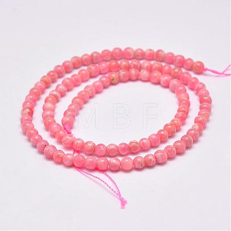 Natural Argentina Rhodochrosite Beads Strands G-D864-14-4mm-1