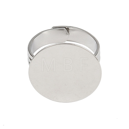 Flat Round Brass Pad Ring Settings X-MAK-S033-018P-NF-1