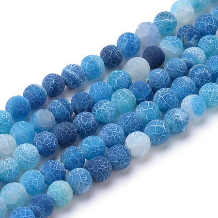 Natural & Dyed Crackle Agate Bead Strands G-T056-6mm-07-1