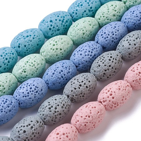 Natural Lava Rock Beads Strands G-F643-B-M-1