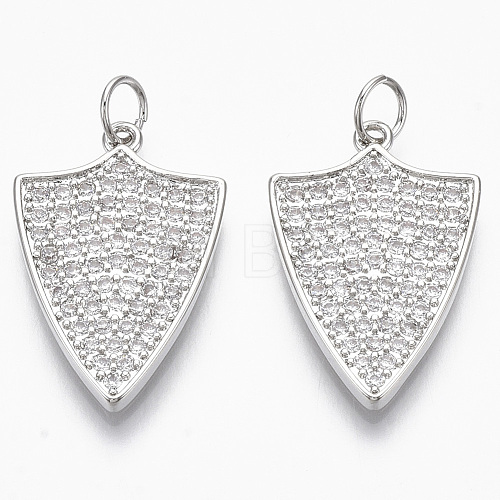 Brass Micro Pave Cubic Zirconia Pendants KK-R130-021P-NF-1