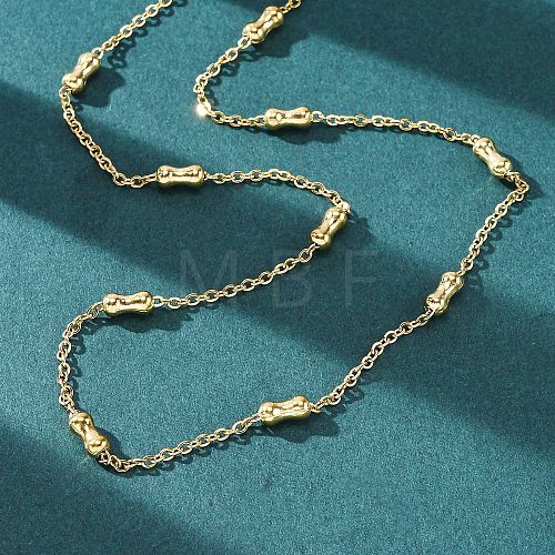 304 Stainless Steel Bone Cable Chain Necklaces NJEW-C073-08G-1