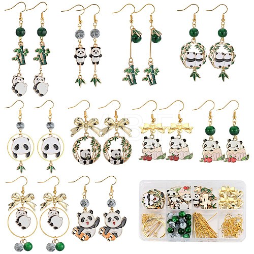 SUNNYCLUE DIY Panda Theme Earring Making Kit DIY-SC0023-69-1