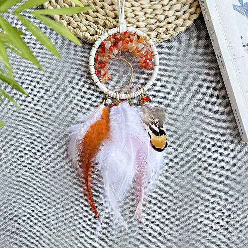 Woven Net/Web with Feather Pendant Decorations PW-WG7C0E0-02-1