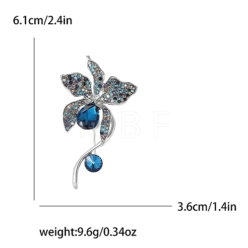 Alloy and Glass Rhinestone Brooch PW-WGA9E2C-02-1