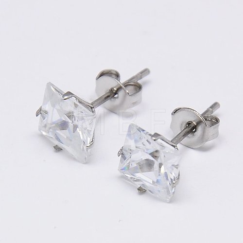 Cubic Zirconia Ear Studs STAS-E051-2C-1