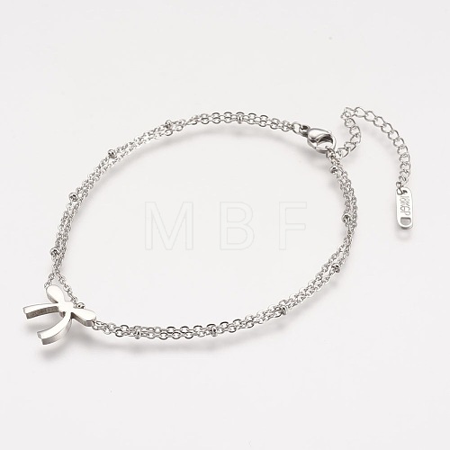 304 Stainless Steel Anklets AJEW-K009-23P-1