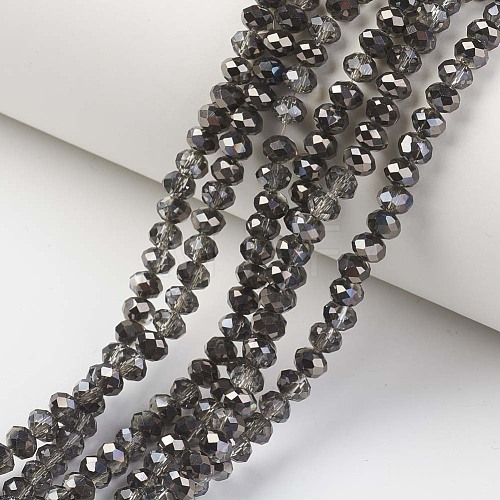 Electroplate Transparent Glass Beads Strands EGLA-A034-T6mm-P17-1