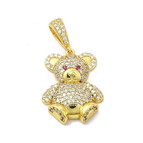 Brass Micro Pave Cubic Zirconia Pendants KK-P230-03G-1