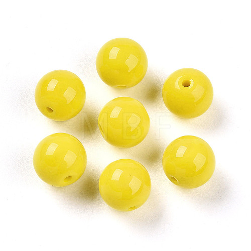 Opaque Solid Color Glass Beads GLAA-N007-10mm-A02-1